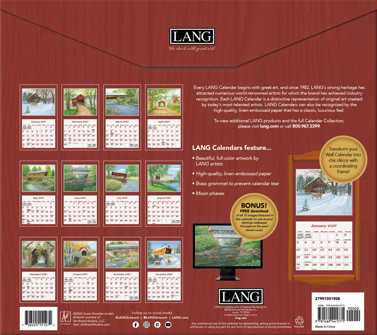 Covered Bridge - 2027 Wall Calendar