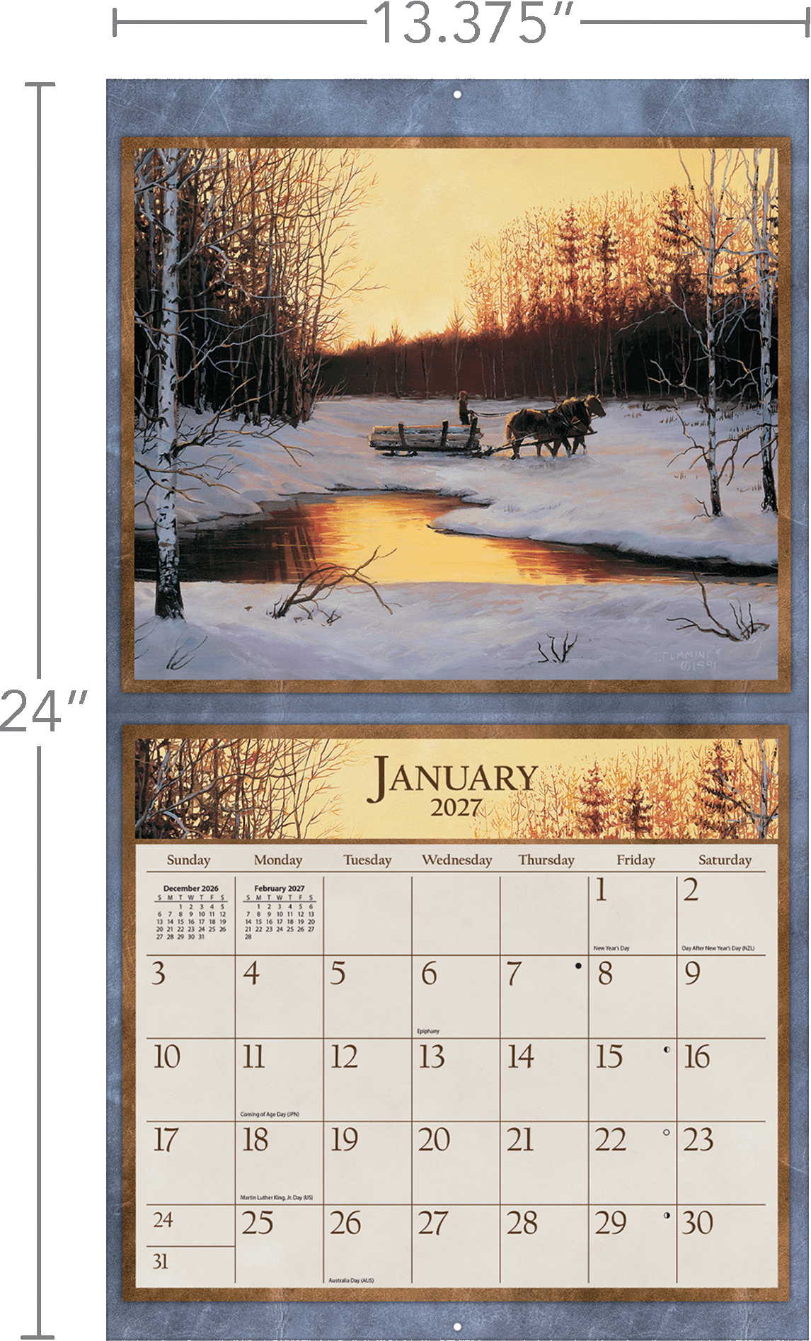 Horses in the Mist - 2027 Wall Calendar