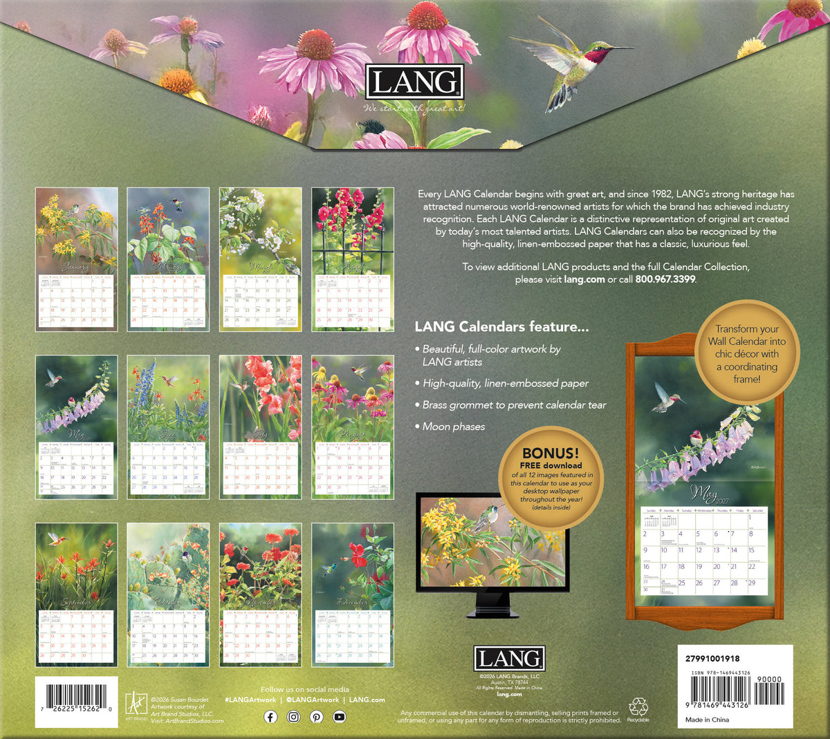 Hummingbirds - 2027 Wall Calendar