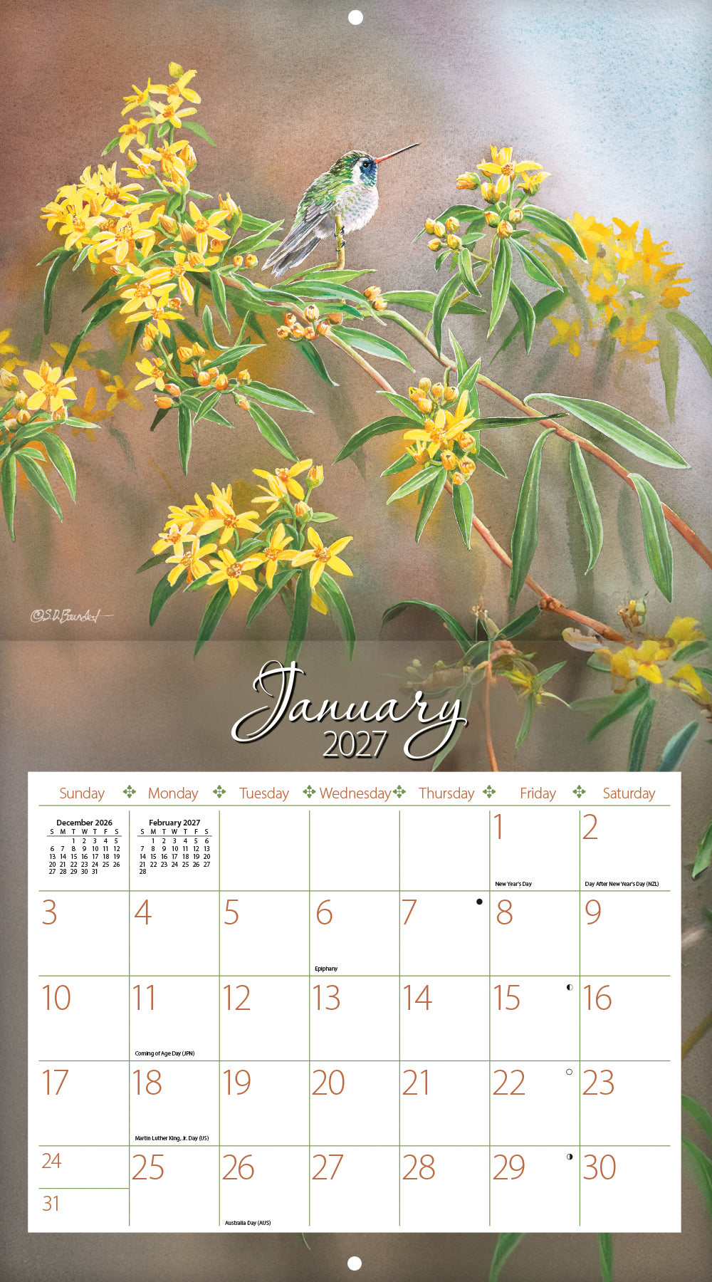 Hummingbirds - 2027 Wall Calendar