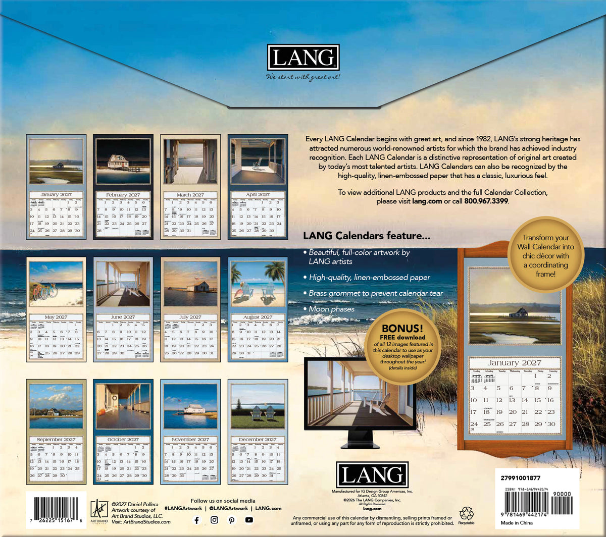Seaside - 2027 Wall Calendar