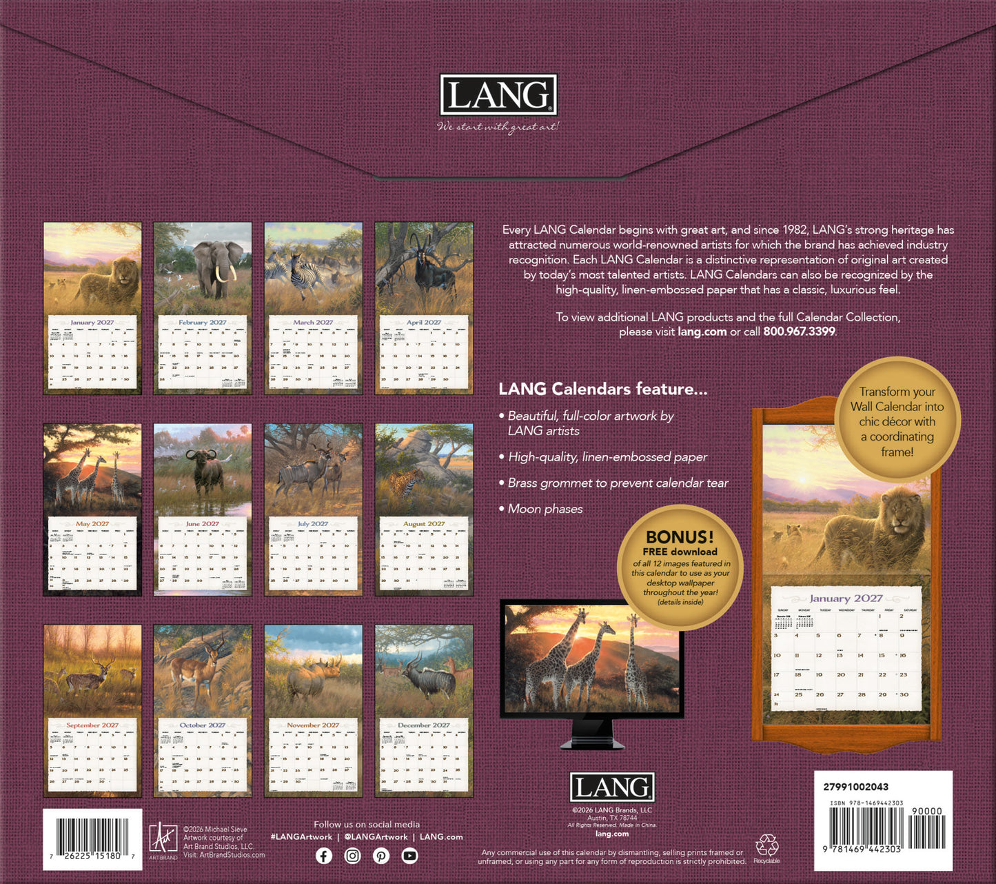 Spirit of Africa - 2027 Wall Calendar