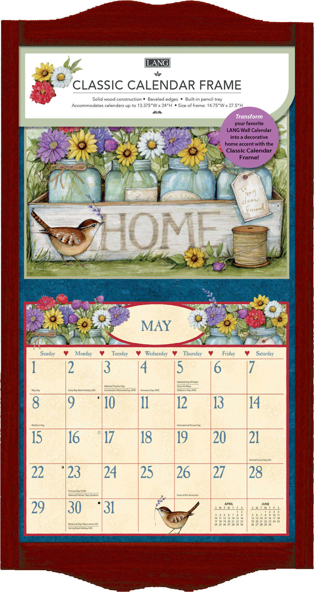 Vintage Red - Classic Calendar Frame