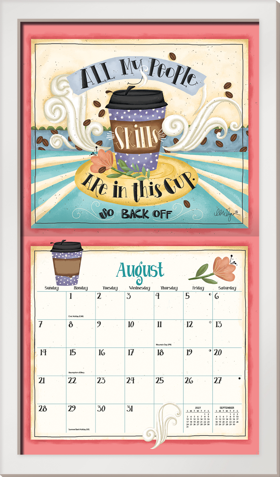 White - Contemporary Calendar Frame
