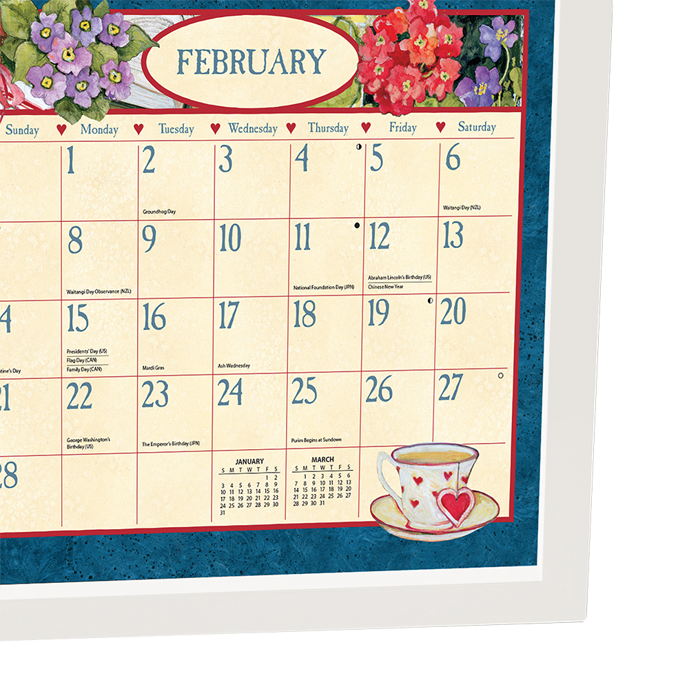 White - Contemporary Calendar Frame