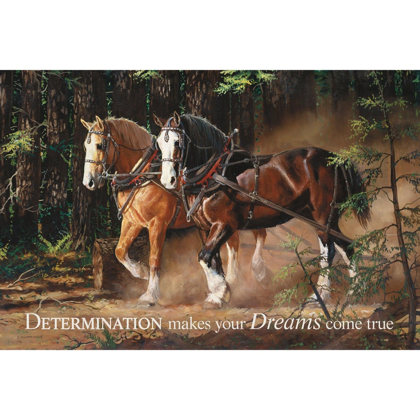 Determination - Horses - 12" x 18" Wood Sign