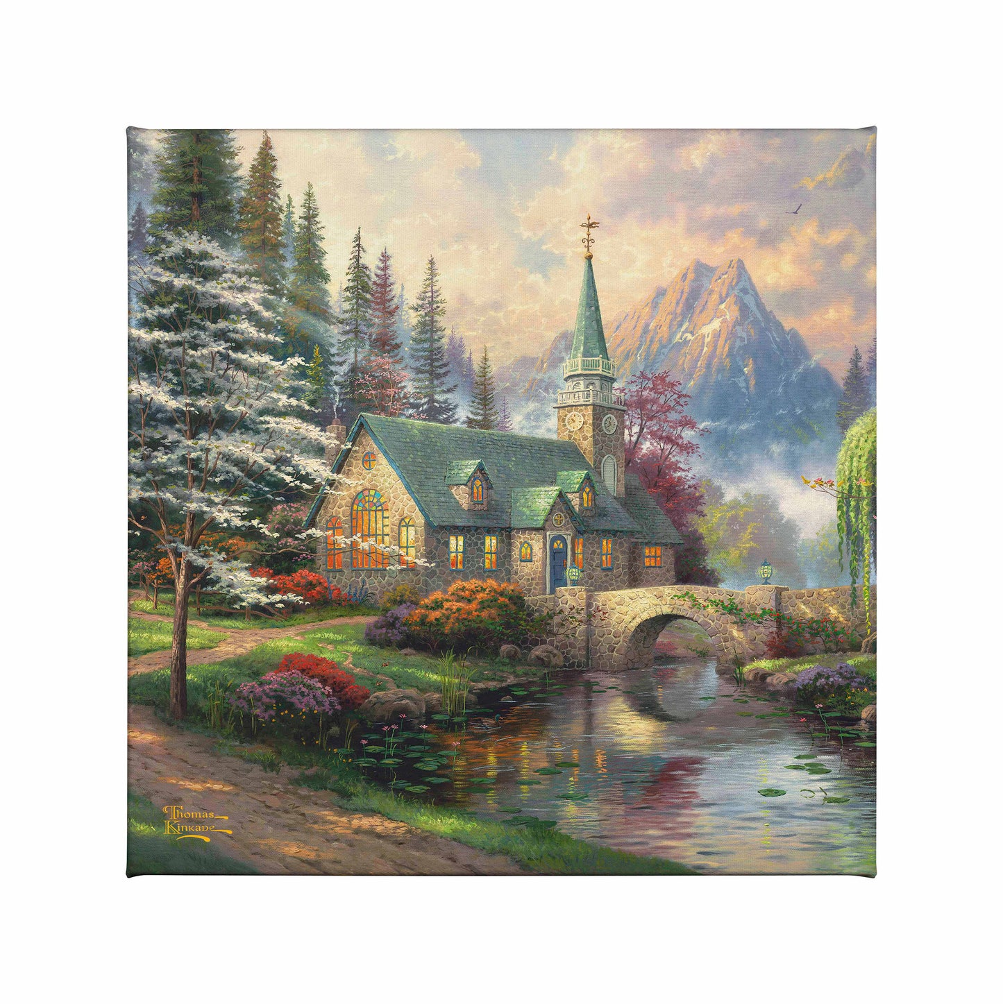 Dogwood Chapel - 14" x 14" Gallery Wrapped Canvas