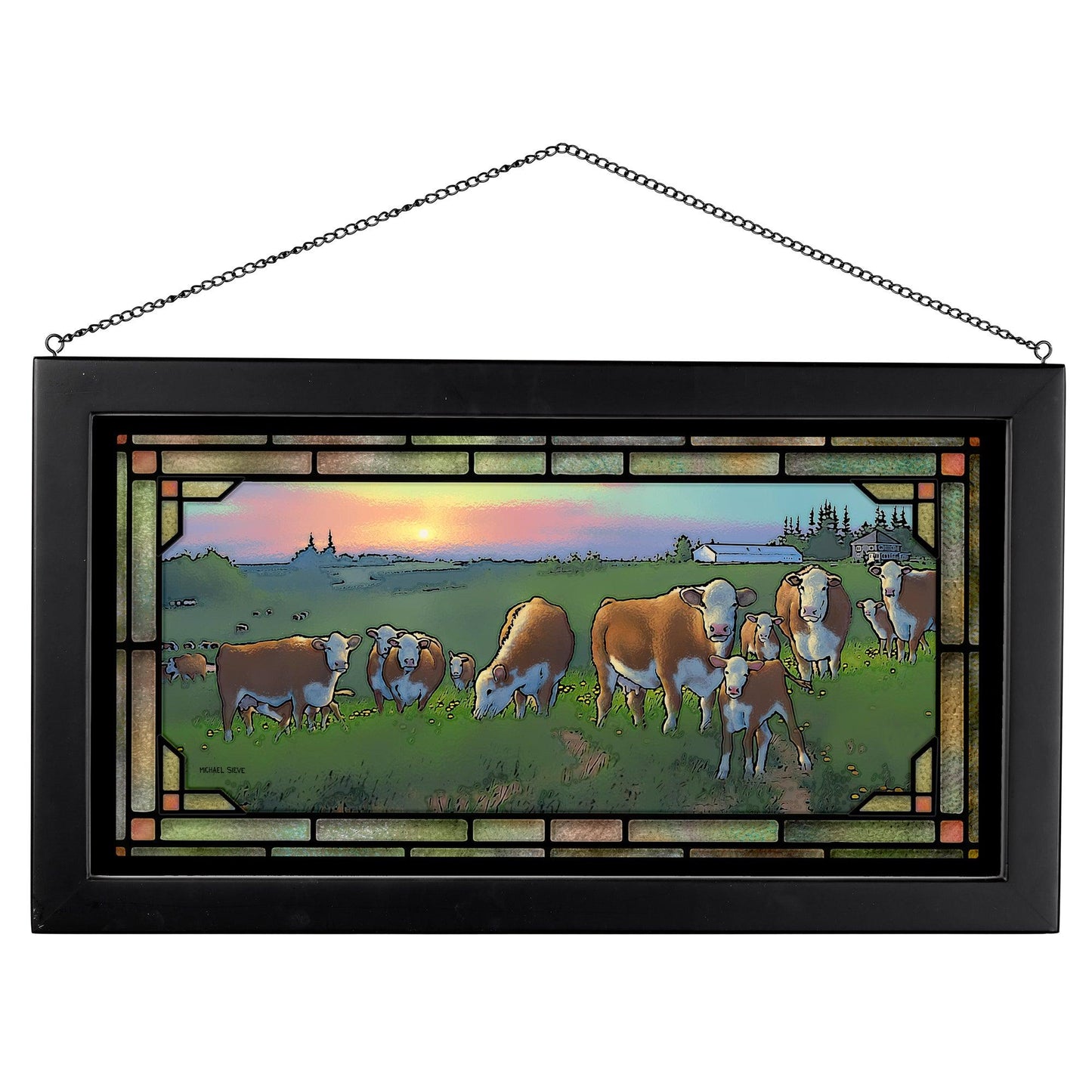 Hereford Cows - Stained Glass Art