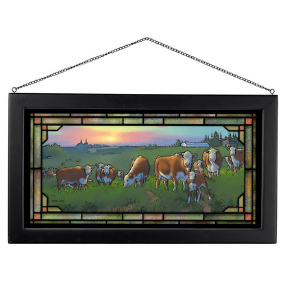 Hereford Cows - Stained Glass Art