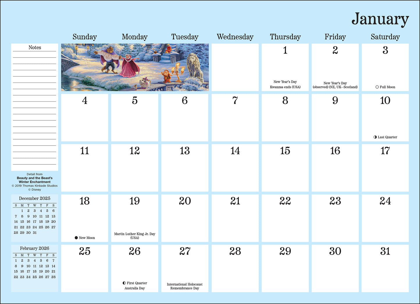Disney Dreams Collection by Thomas Kinkade 2026 Monthly Pocket Planner Calendar