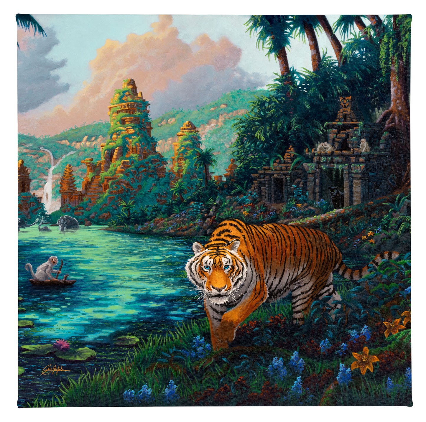 Tiger Jungle - 14" x 14" - Gallery Wrapped Canvas