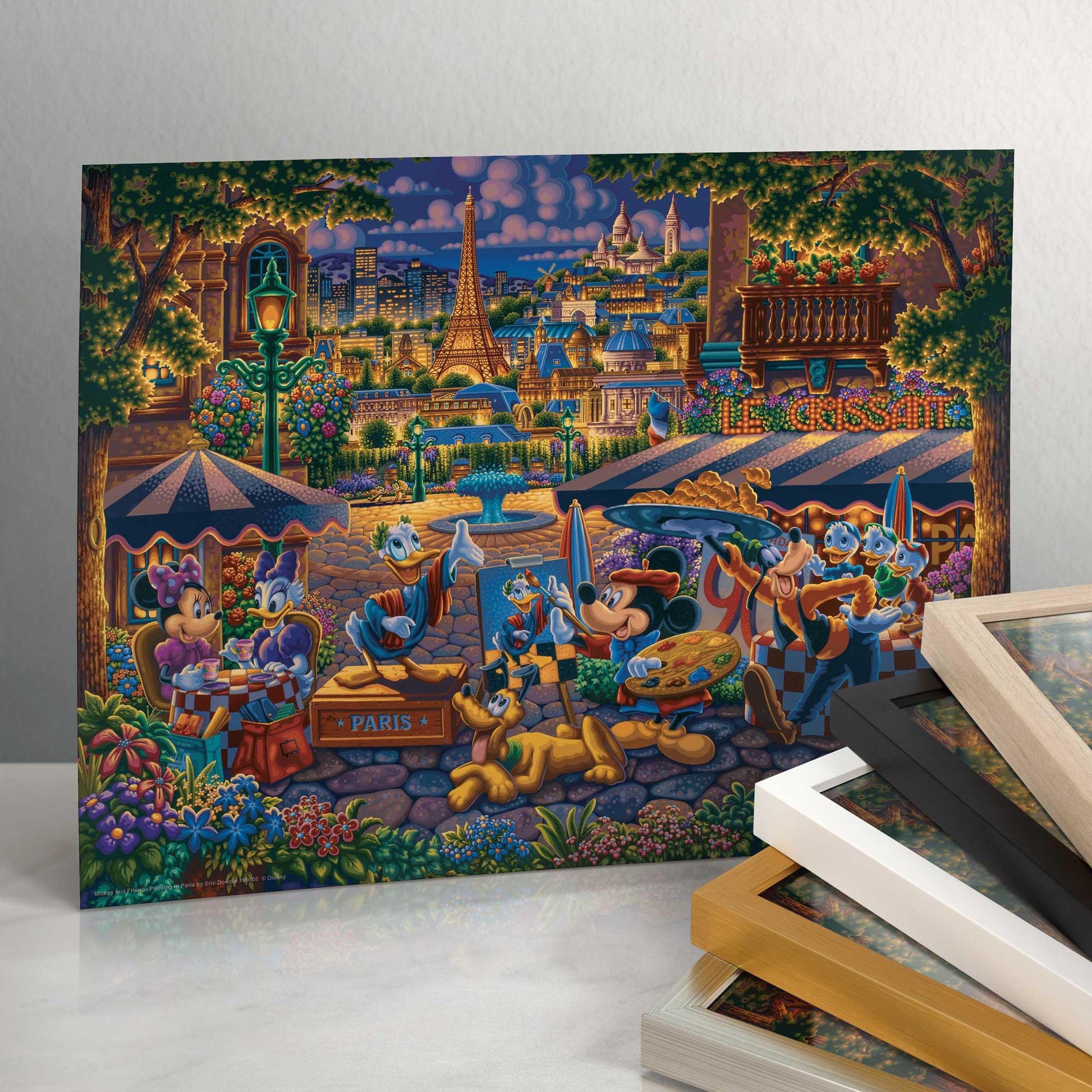 Mickey and Friends Painting in Paris  - 11" x 14" Art Prints 99505
