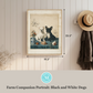 Martha Stewart Bedford | Farm Companion Portrait: Black and White Dogs | Framed Country Farmhouse Wall Art