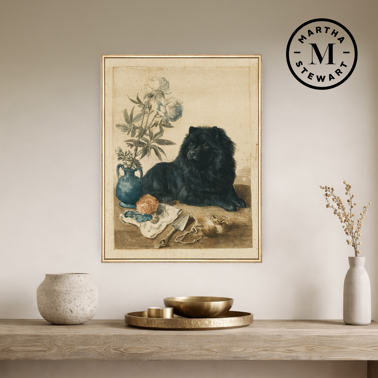 Martha Stewart Bedford | Harvest Still Life: Farm Dog Comapnion| Framed Country Farmhouse Wall Art