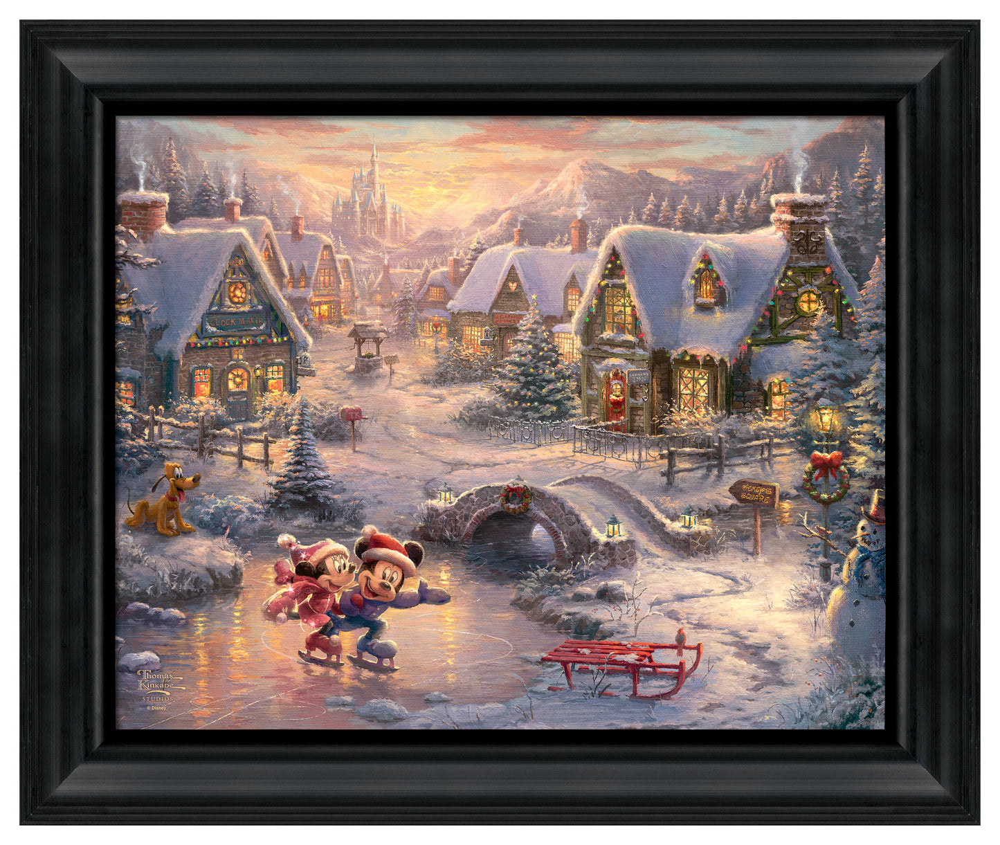 Disney Mickey and Minnie - Sweetheart Holiday - 16" x 20" Brushstroke Vignette