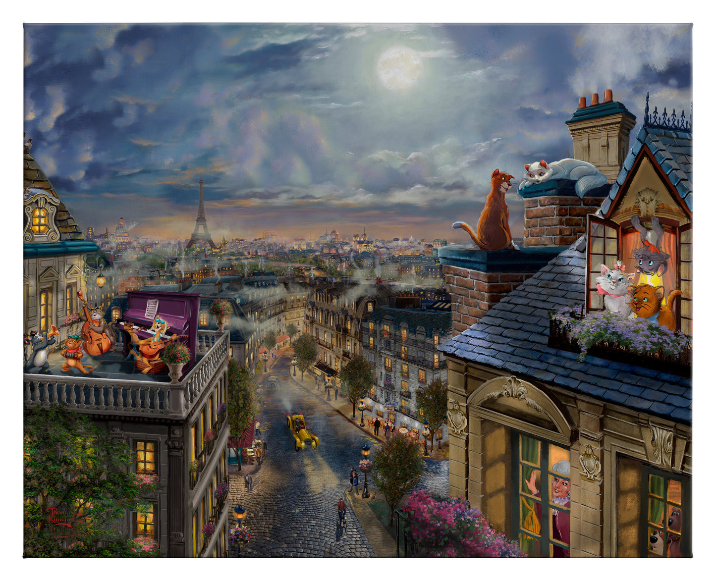 Disney The Aristocats - Love Under the Moon - 24" x 30" Gallery Wrapped Canvas