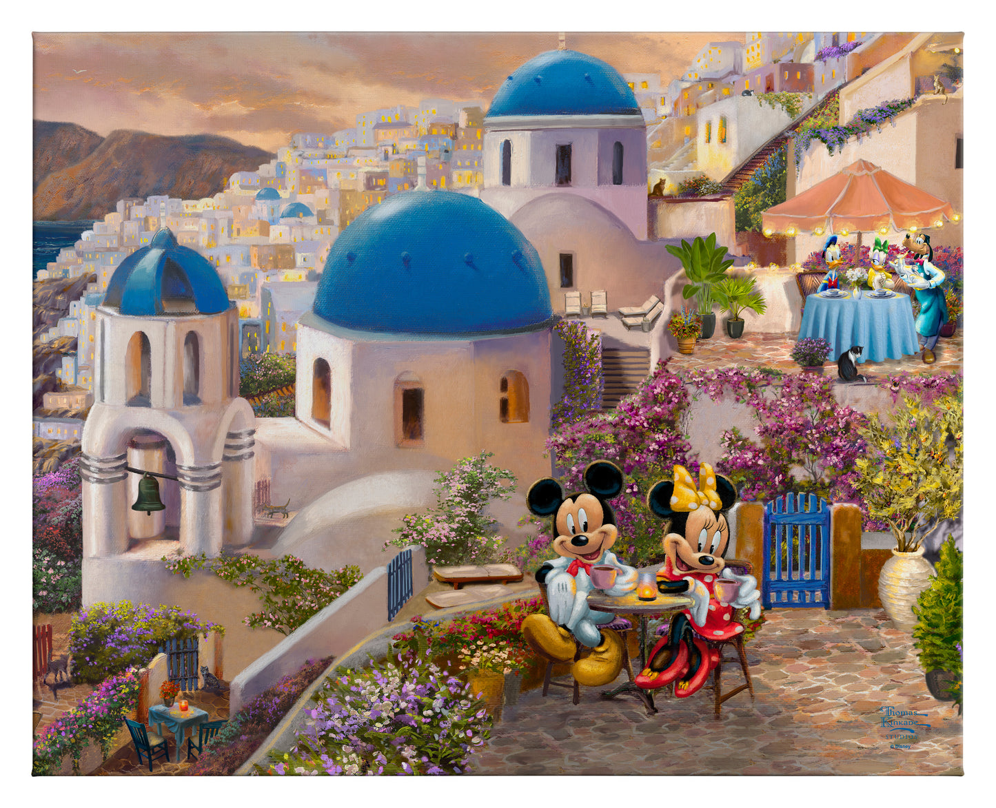 Disney Mickey and Minnie in Greece - 24" x 30" Gallery Wrapped Canvas