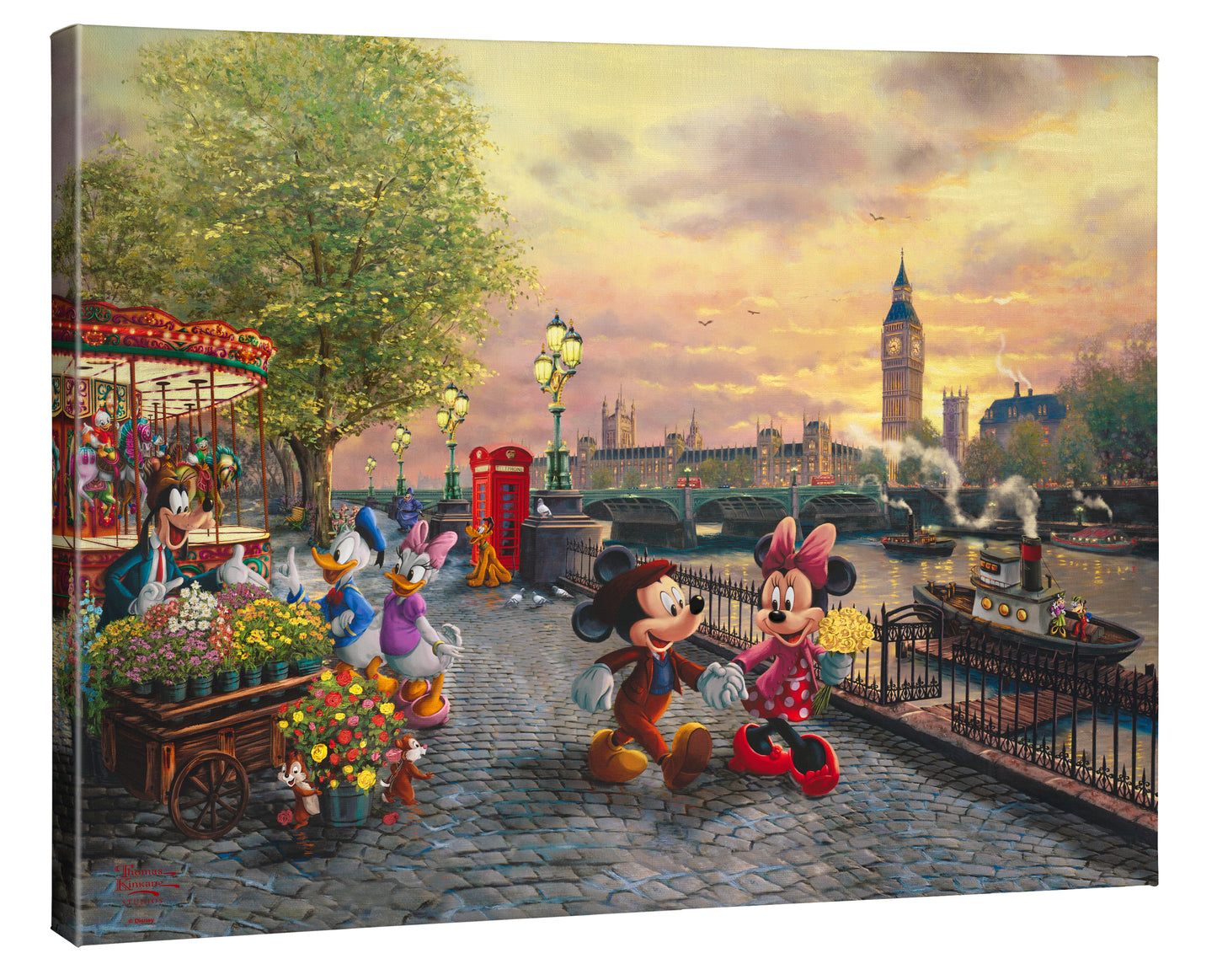 Disney Mickey and Minnie in London - 24" x 30" Gallery Wrapped Canvas
