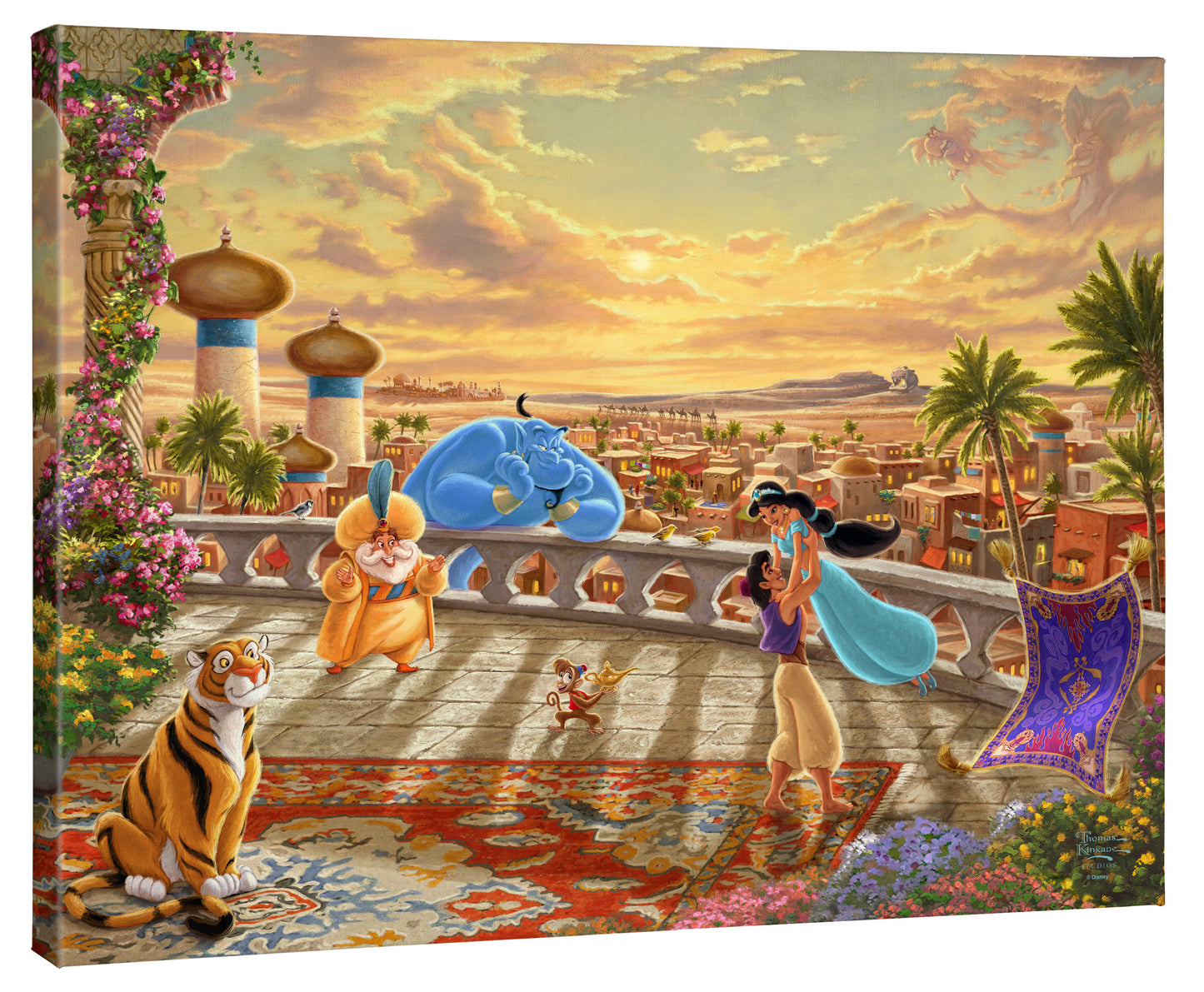 Disney Jasmine Dancing in the Desert Sunset - 24" x 30" Gallery Wrapped Canvas