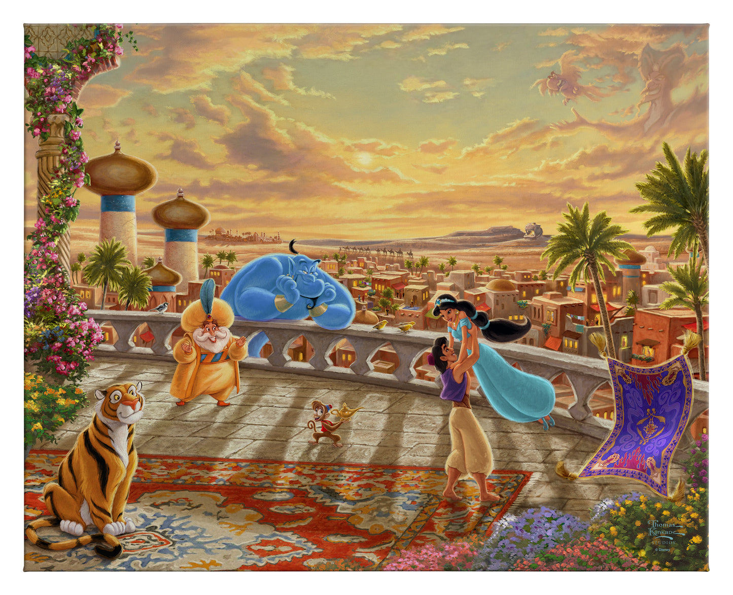 Disney Jasmine Dancing in the Desert Sunset - 24" x 30" Gallery Wrapped Canvas
