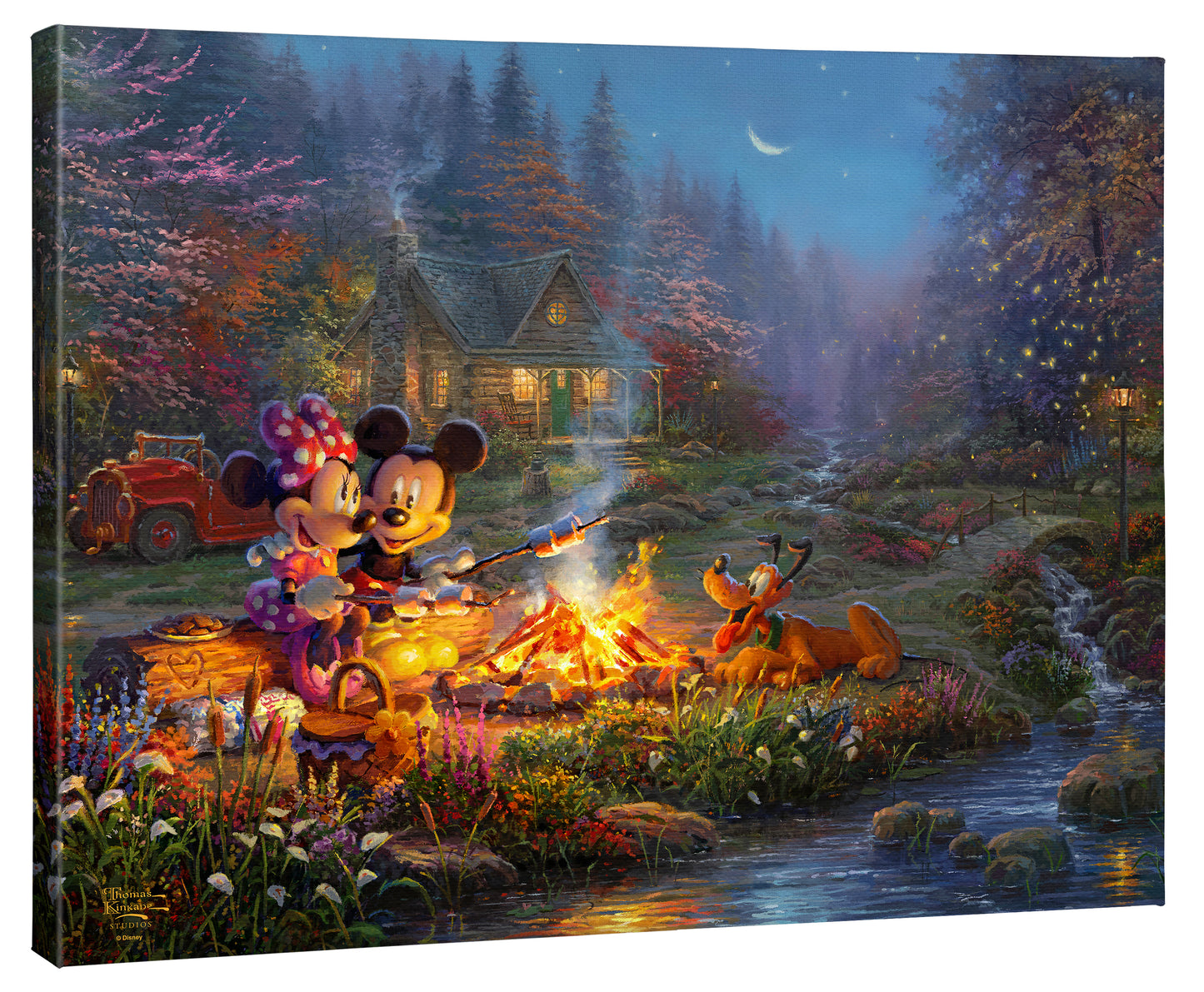 Disney Mickey and Minnie - Sweetheart Campfire - 24" x 30" Gallery Wrapped Canvas