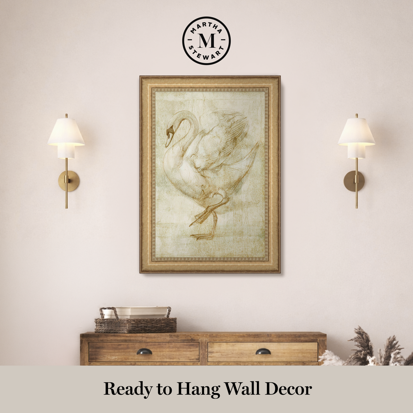 Martha Stewart Skylands | Naturalist Study: Waterfowl II | Framed Vintage Wildlife Illustration | New England Estate Wall Art