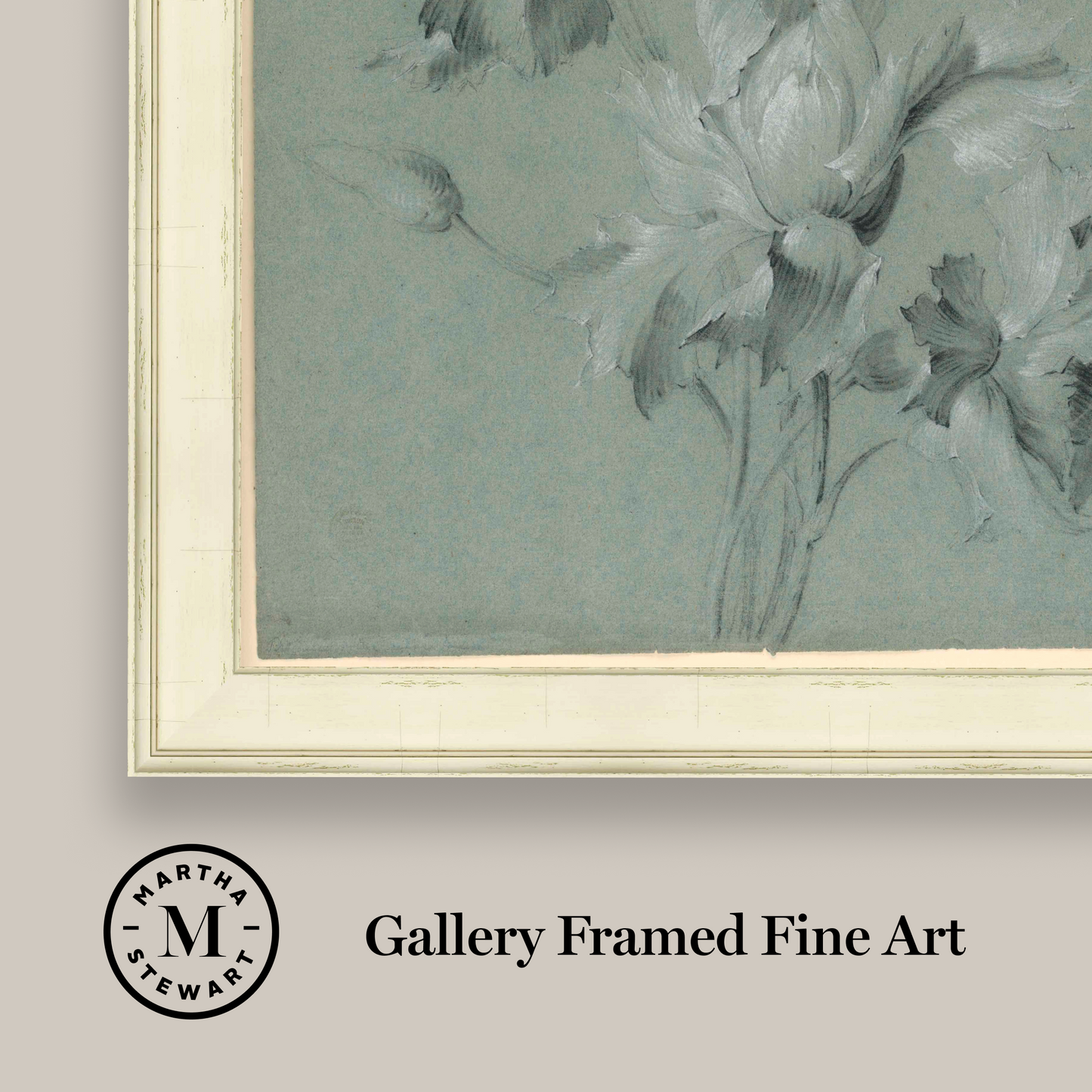 Martha Stewart Skylands | Woodland Botanical Study II | Framed Vintage Fern & Floral Illustration | Historic Estate Décor