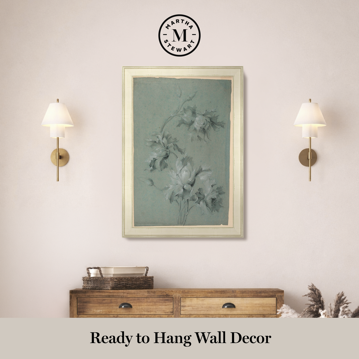 Martha Stewart Skylands | Woodland Botanical Study II | Framed Vintage Fern & Floral Illustration | Historic Estate Décor