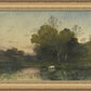 Martha Stewart Skylands | New England Pastoral Landscape | Framed Vintage Oil Painting Reproduction | Estate Wall Art