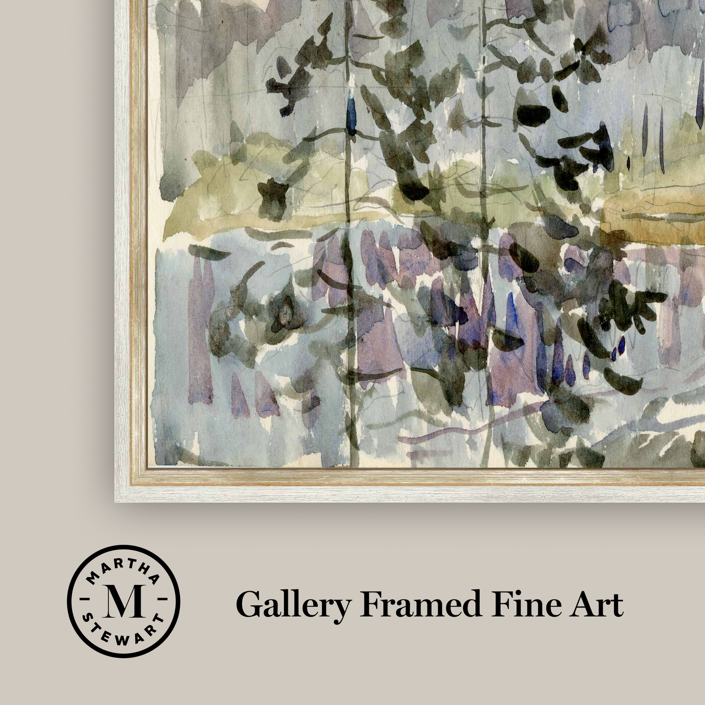 Martha Stewart Skylands | New England Estate Landscape I | Framed Historic Landscape Watercolor | Estate Wall Art