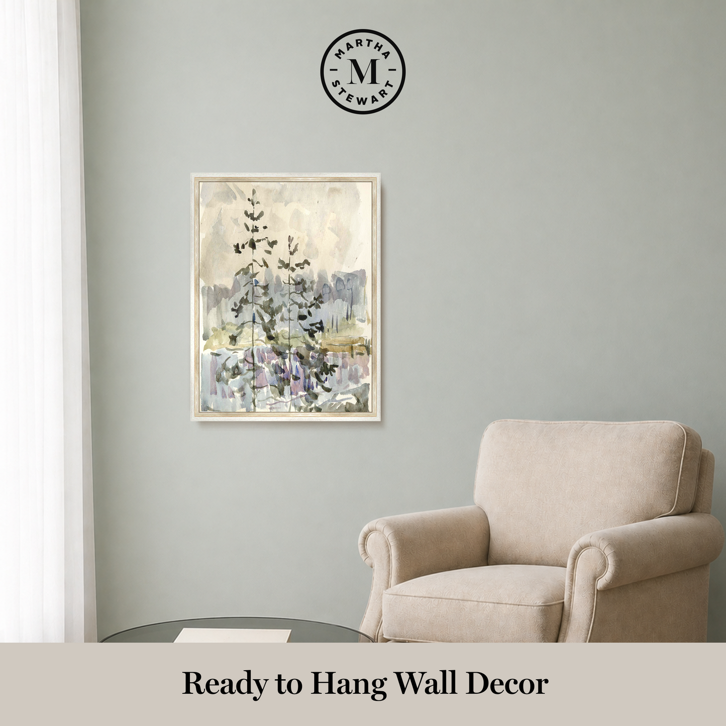 Martha Stewart Skylands | New England Estate Landscape I | Framed Historic Landscape Watercolor | Estate Wall Art