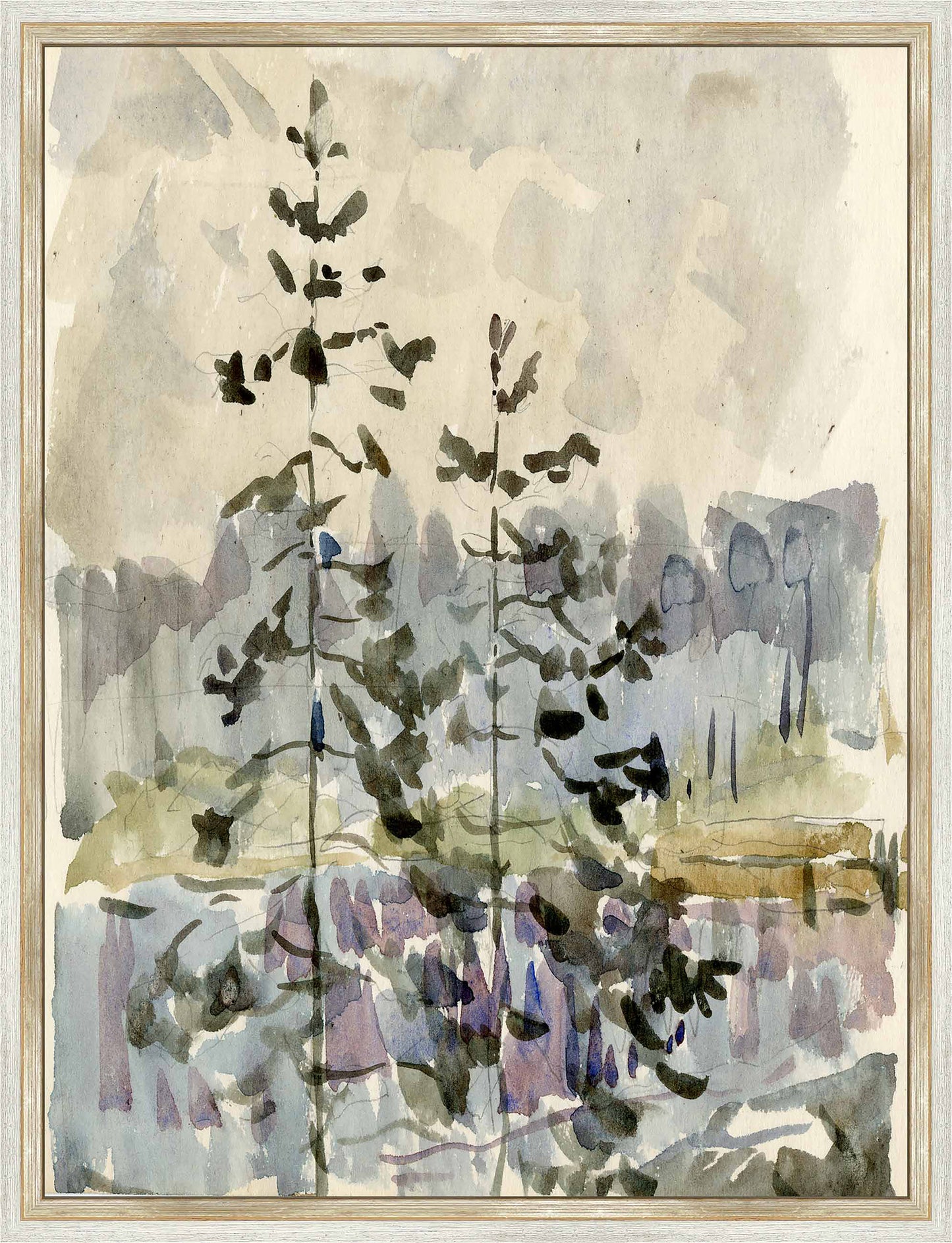 Martha Stewart Skylands | New England Estate Landscape I | Framed Historic Landscape Watercolor | Estate Wall Art