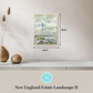 Martha Stewart Skylands | New England Estate Landscape II | Framed Historic Landscape Watercolor | Estate Wall Art