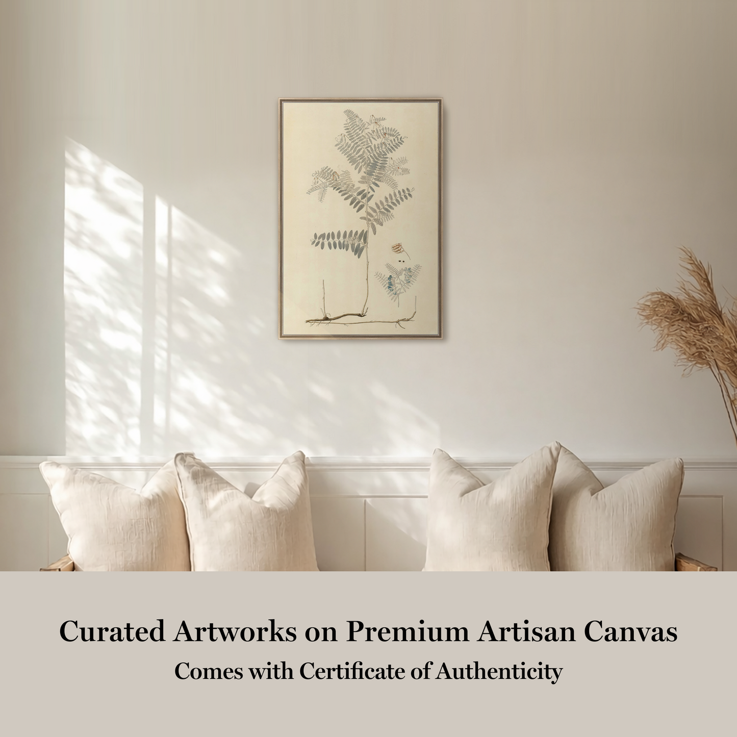 Martha Stewart Skylands | Woodland Botanical Study: Fern | Framed Vintage Fern Illustration | Historic Estate Décor