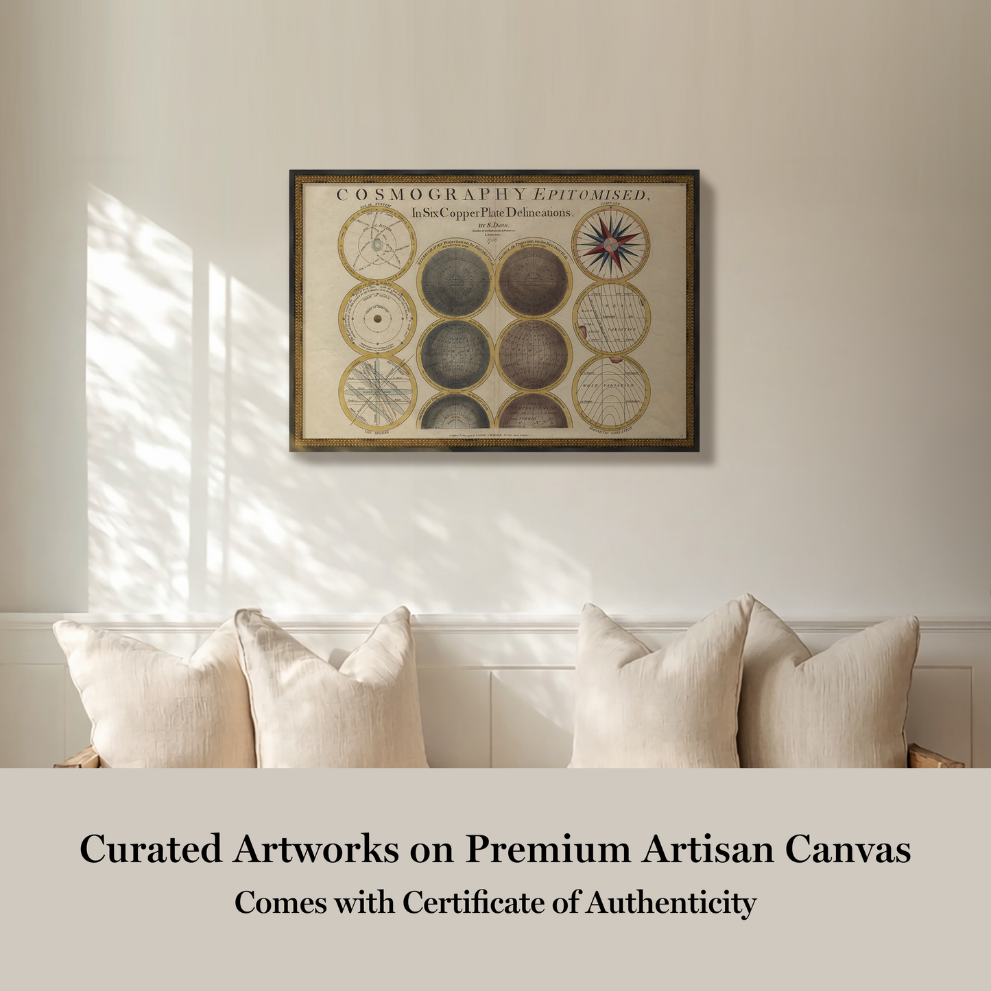 Martha Stewart Skylands | Cosmography Study | Framed Vintage Celestial Chart | New England Estate Wall Art