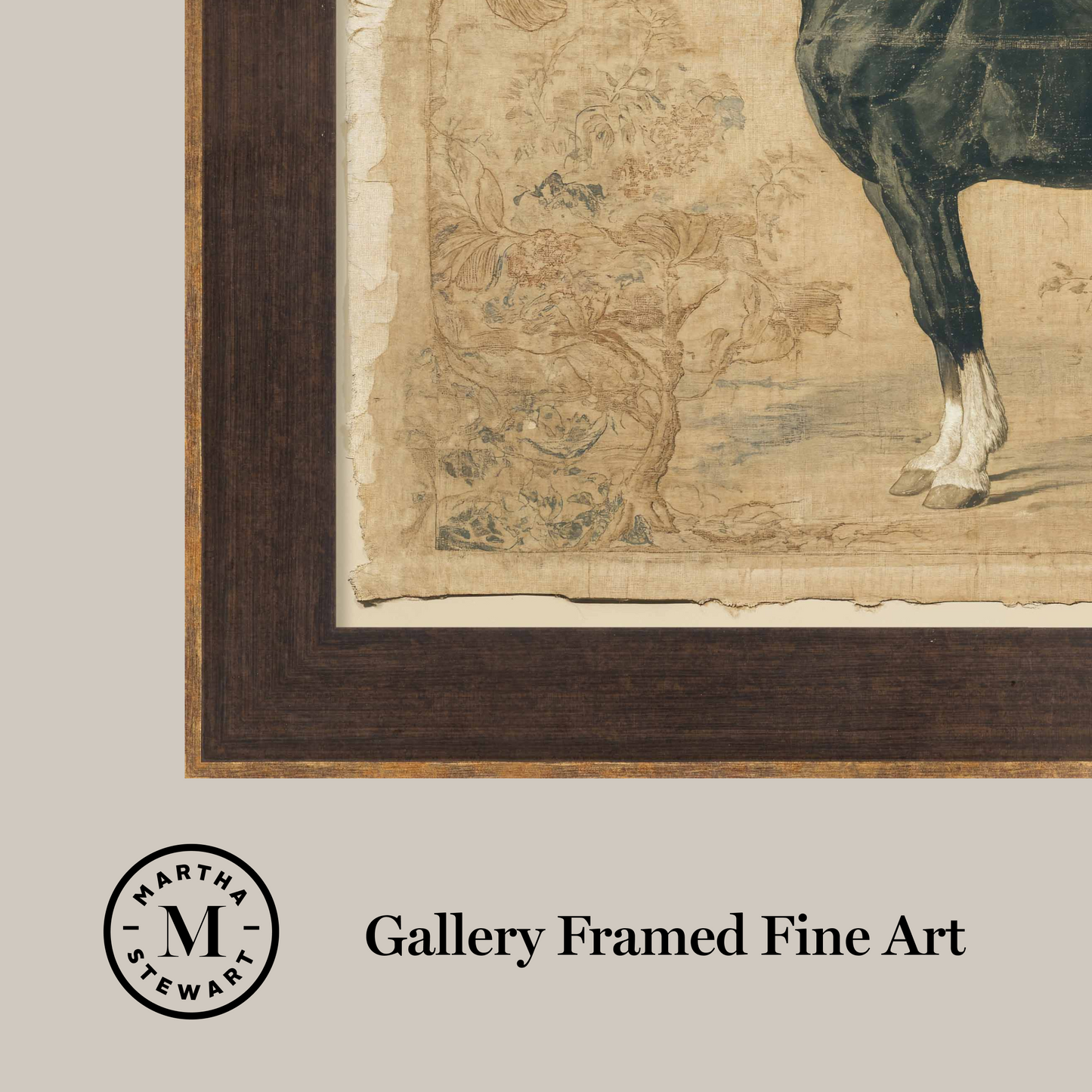 Martha Stewart Skylands | Equine Portrait Study | Framed Vintage Horse Illustration | Historic Estate Wall Art