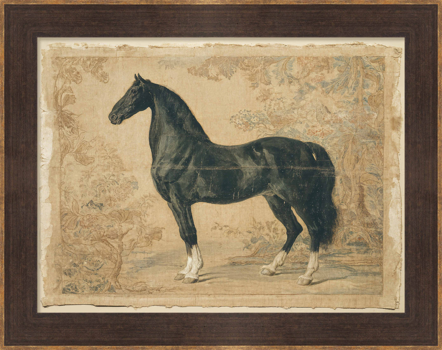 Martha Stewart Skylands | Equine Portrait Study | Framed Vintage Horse Illustration | Historic Estate Wall Art