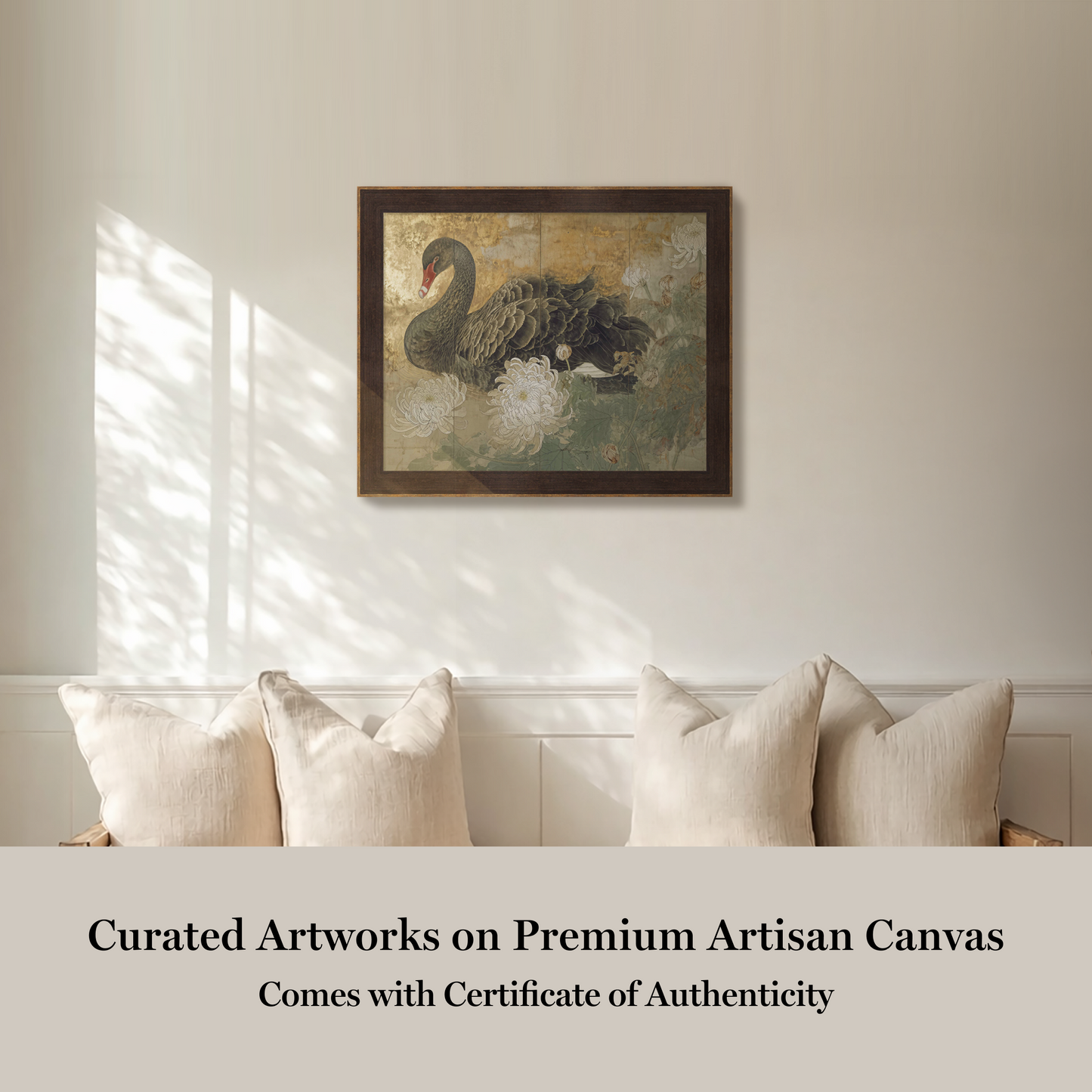 Martha Stewart Skylands | Waterfowl Study: Swan | Framed Vintage Swan Illustration | Historic Estate Wall Art