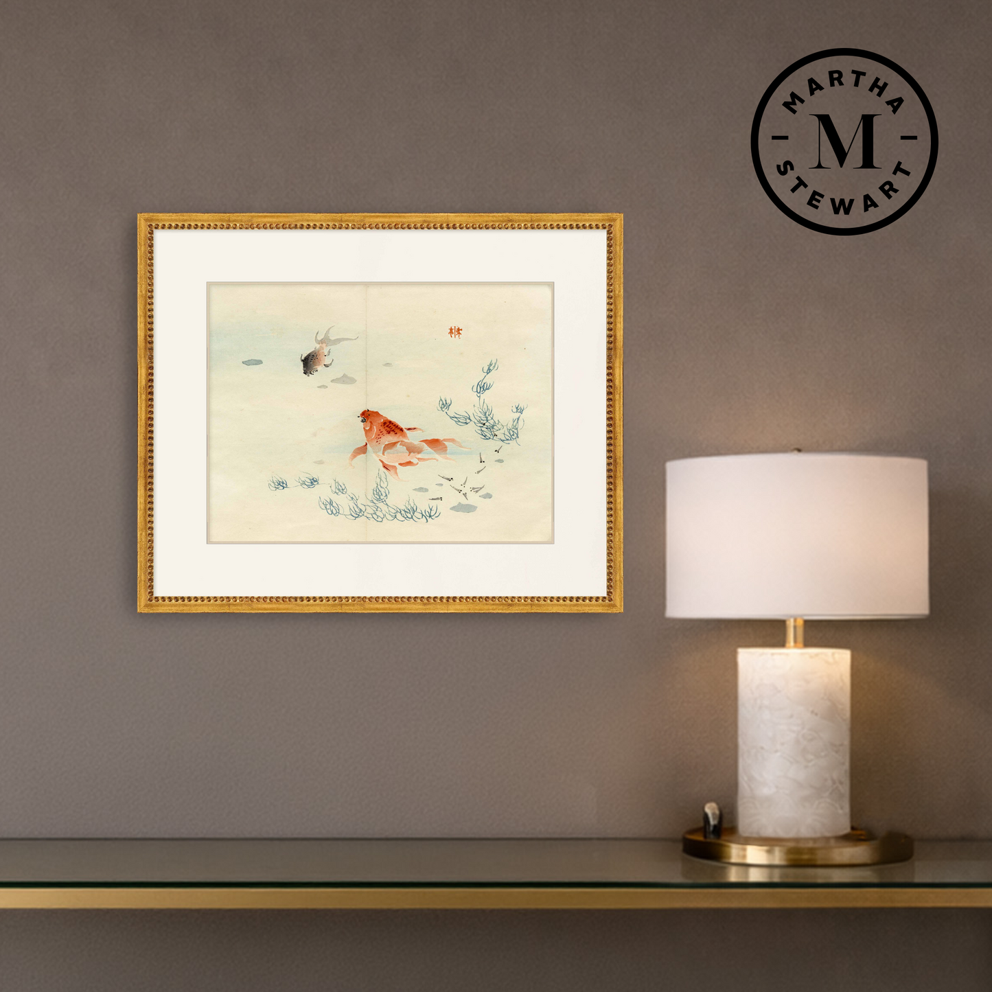 Martha Stewart Perry Street | Modern Still Life: Goldfish Composition | Framed Contemporary Art