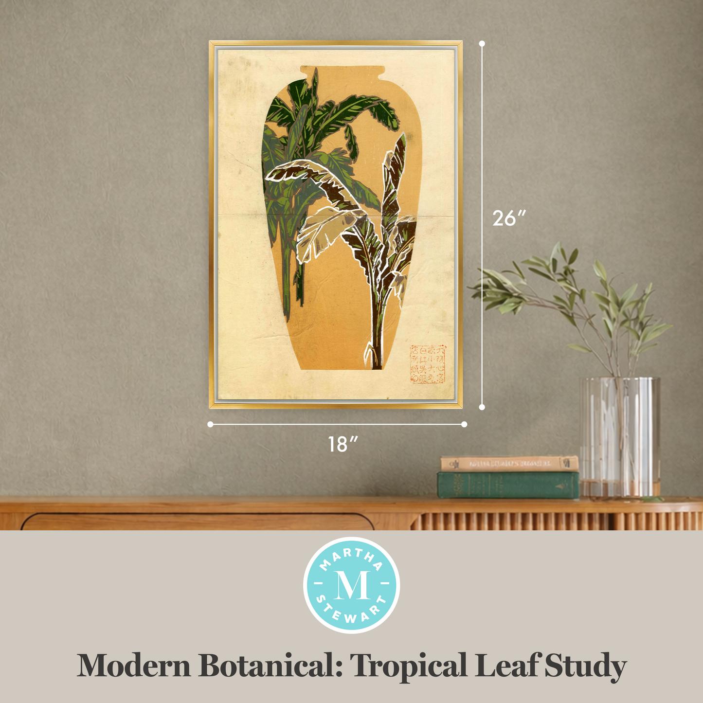 Martha Stewart Perry Street | Modern Botanical: Tropical Leaf Study | Framed Contemporary Wall Art
