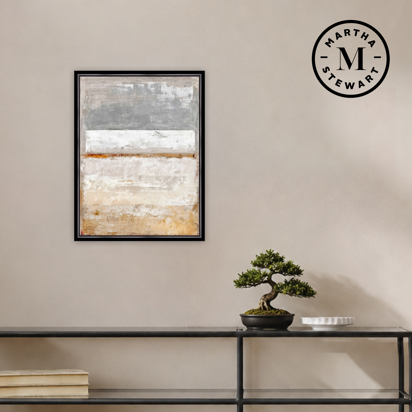 Martha Stewart Perry Street | Modern Abstract I | Framed Contemporary Textured Wall Art
