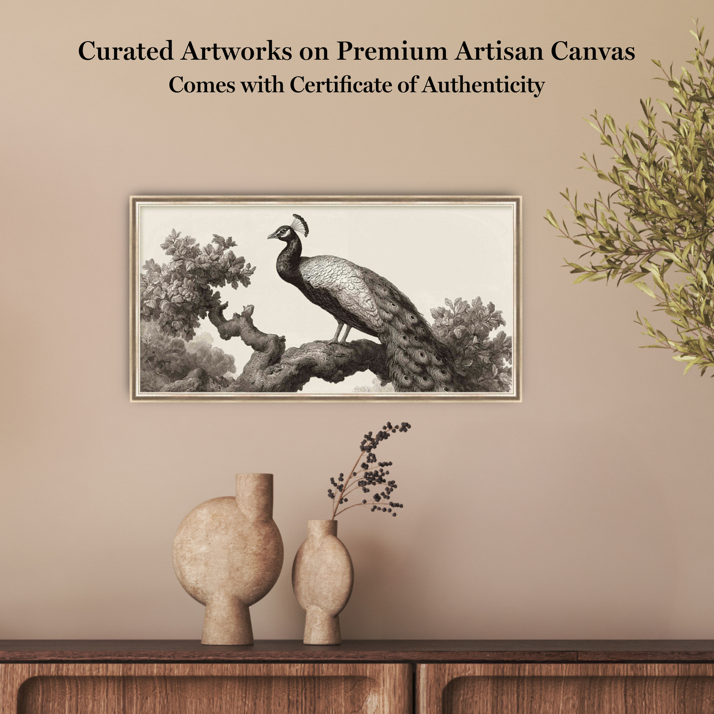 Martha Stewart Perry Street | Modern Wildlife: Peacock | Framed Contemporary Wall Art
