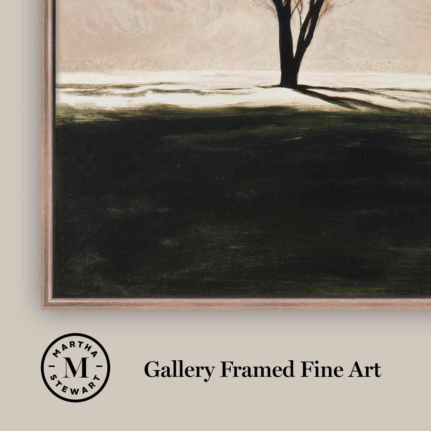 Martha Stewart Perry Street | Modern Landscape: Solitary Tree | Framed Contemporary Wall Art