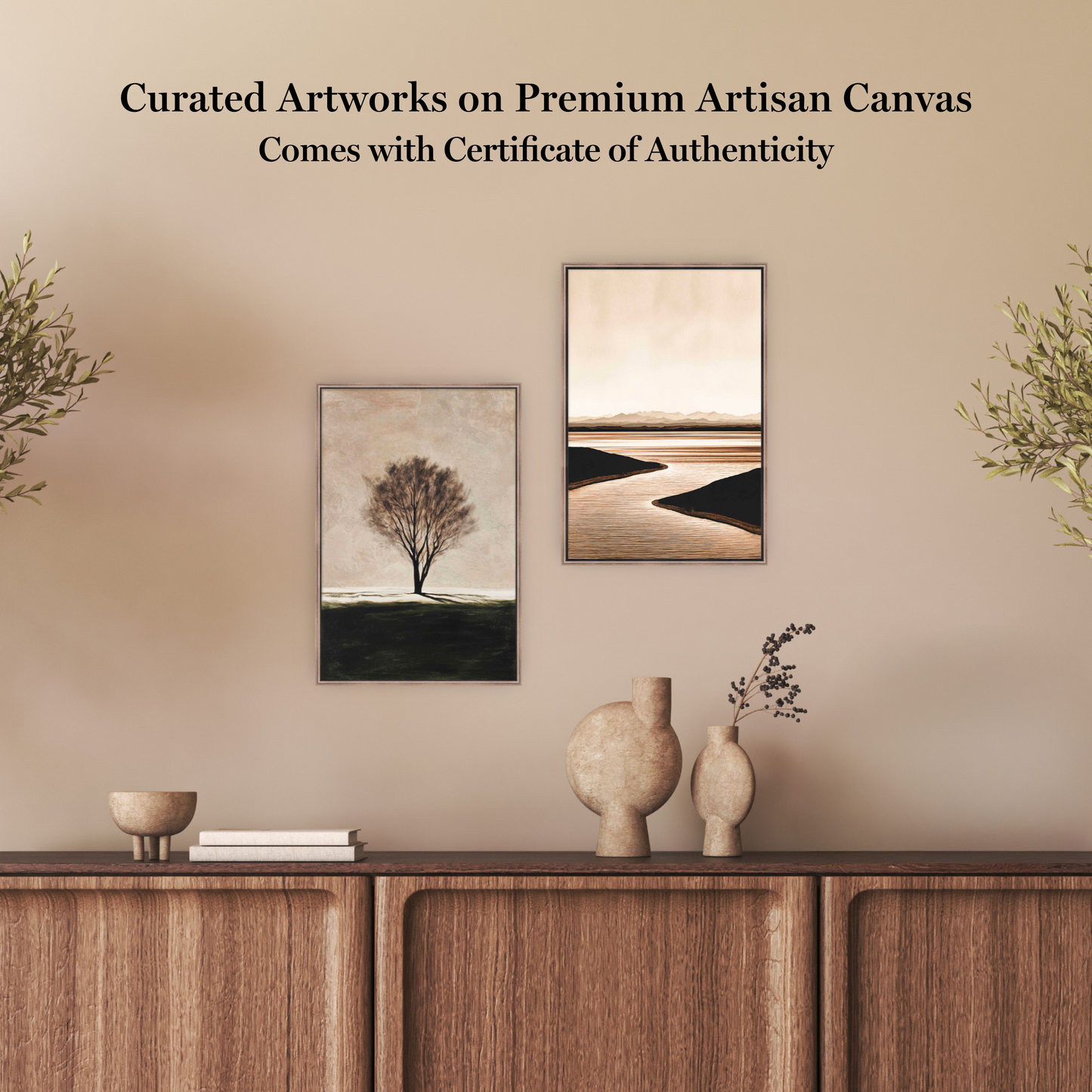 Martha Stewart Perry Street | Modern Landscape: Solitary Tree | Framed Contemporary Wall Art