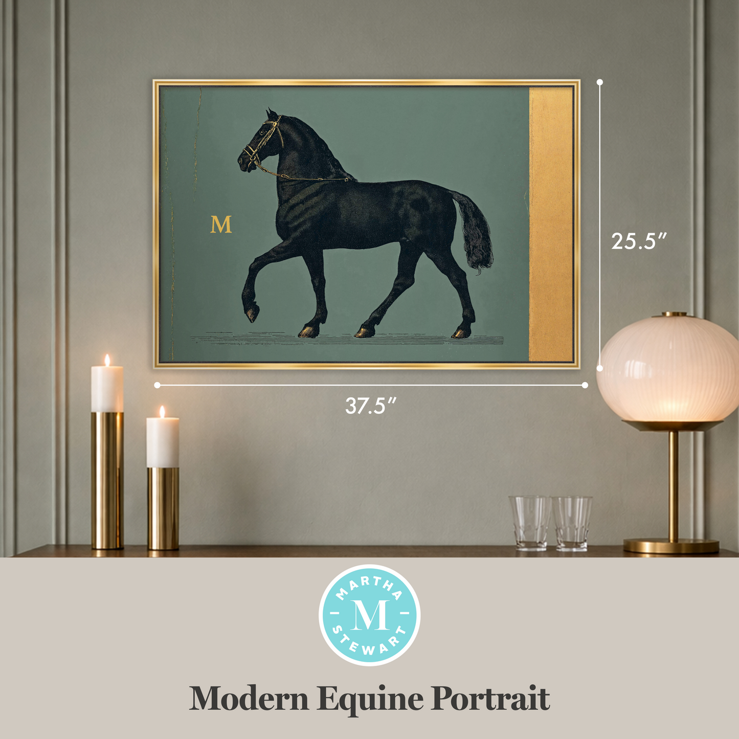 Martha Stewart Perry Street | Modern Equine Portrait | Framed Contemporary Horse Wall Art