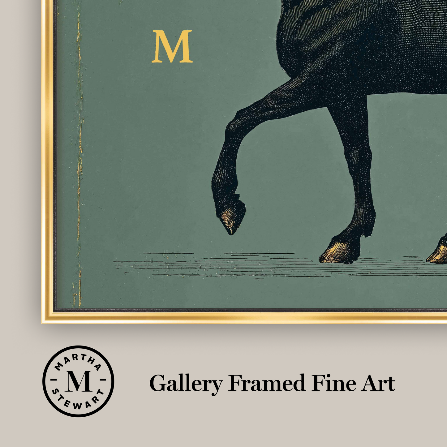 Martha Stewart Perry Street | Modern Equine Portrait | Framed Contemporary Horse Wall Art