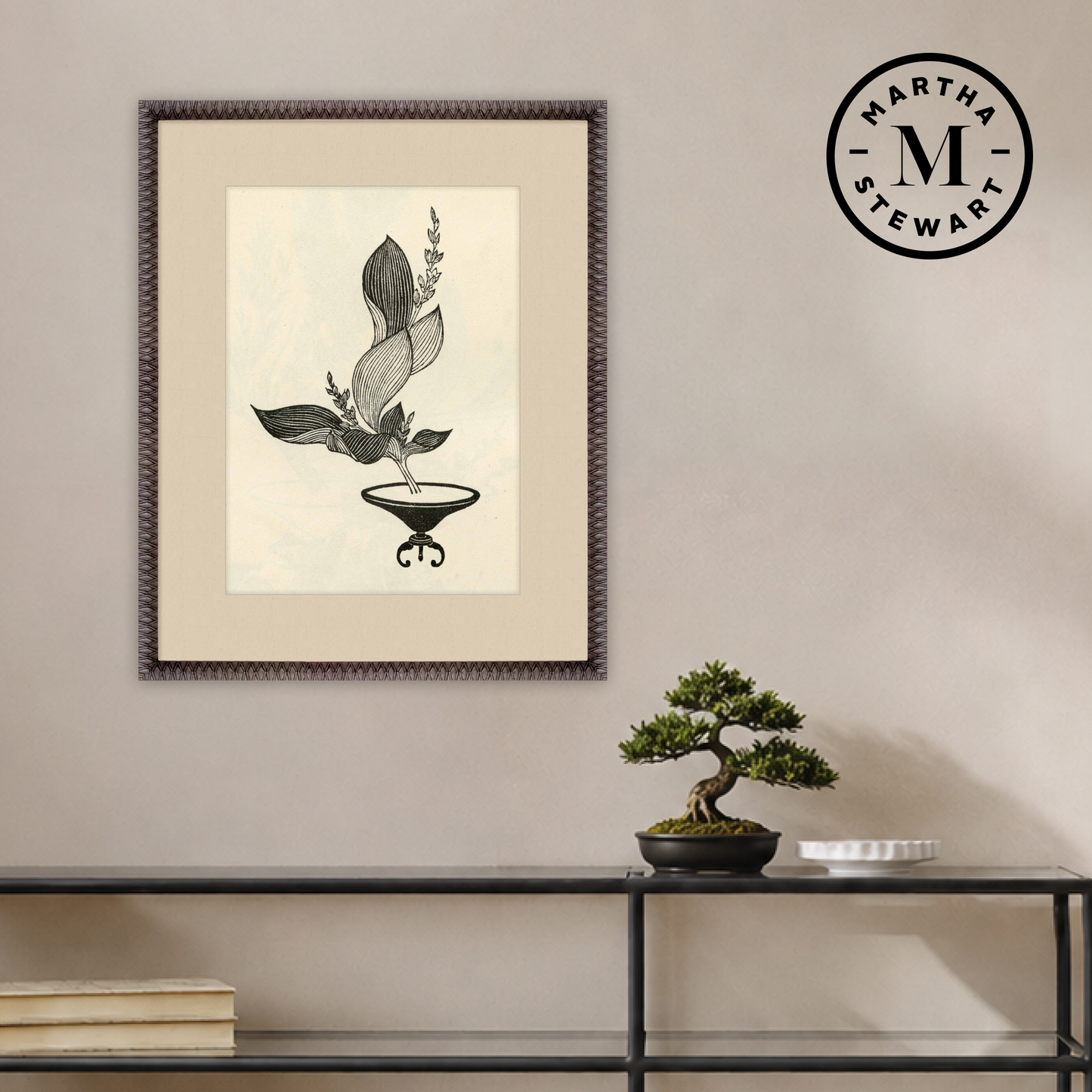 Martha Stewart Perry Street | Modern Botanical: Vessel Study I | Framed Contemporary Wall Art