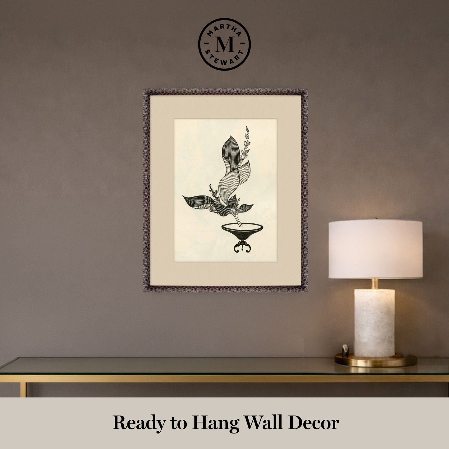 Martha Stewart Perry Street | Modern Botanical: Vessel Study I | Framed Contemporary Wall Art