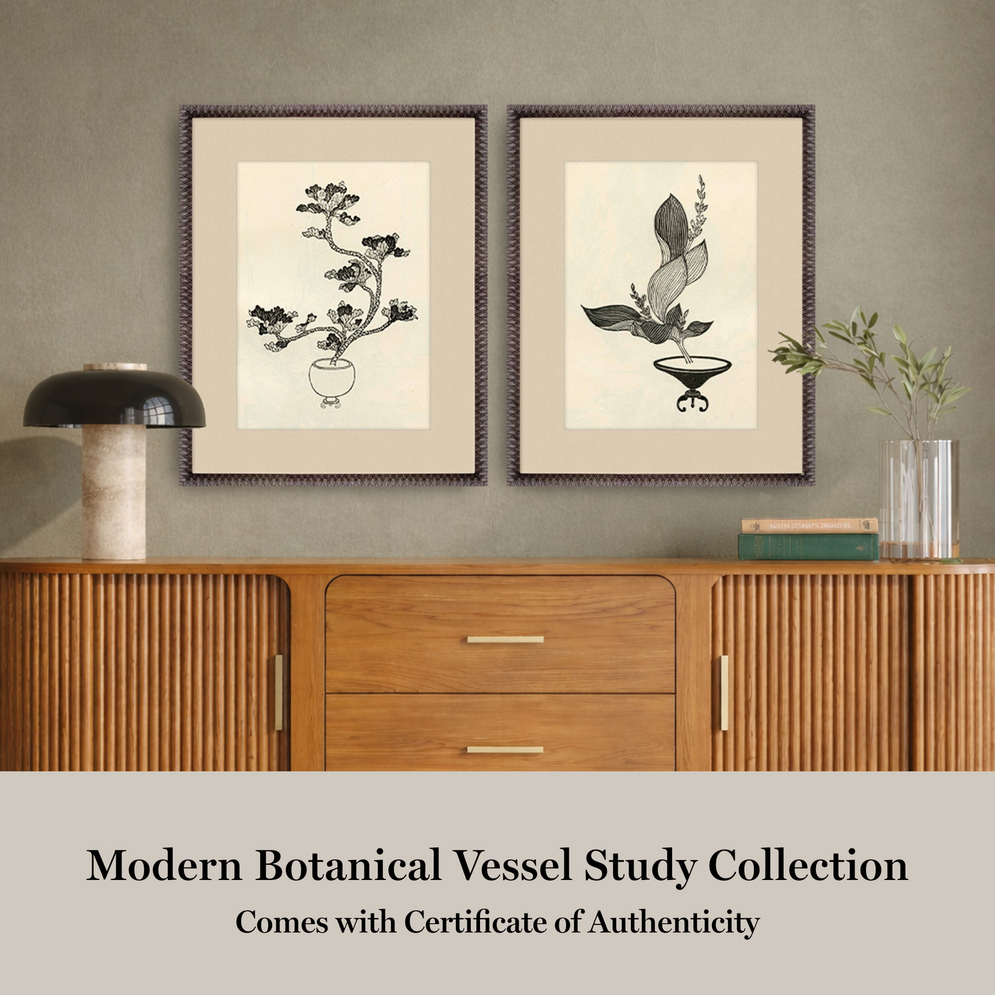 Martha Stewart Perry Street | Modern Botanical: Vessel Study II | Framed Contemporary Botanical Art