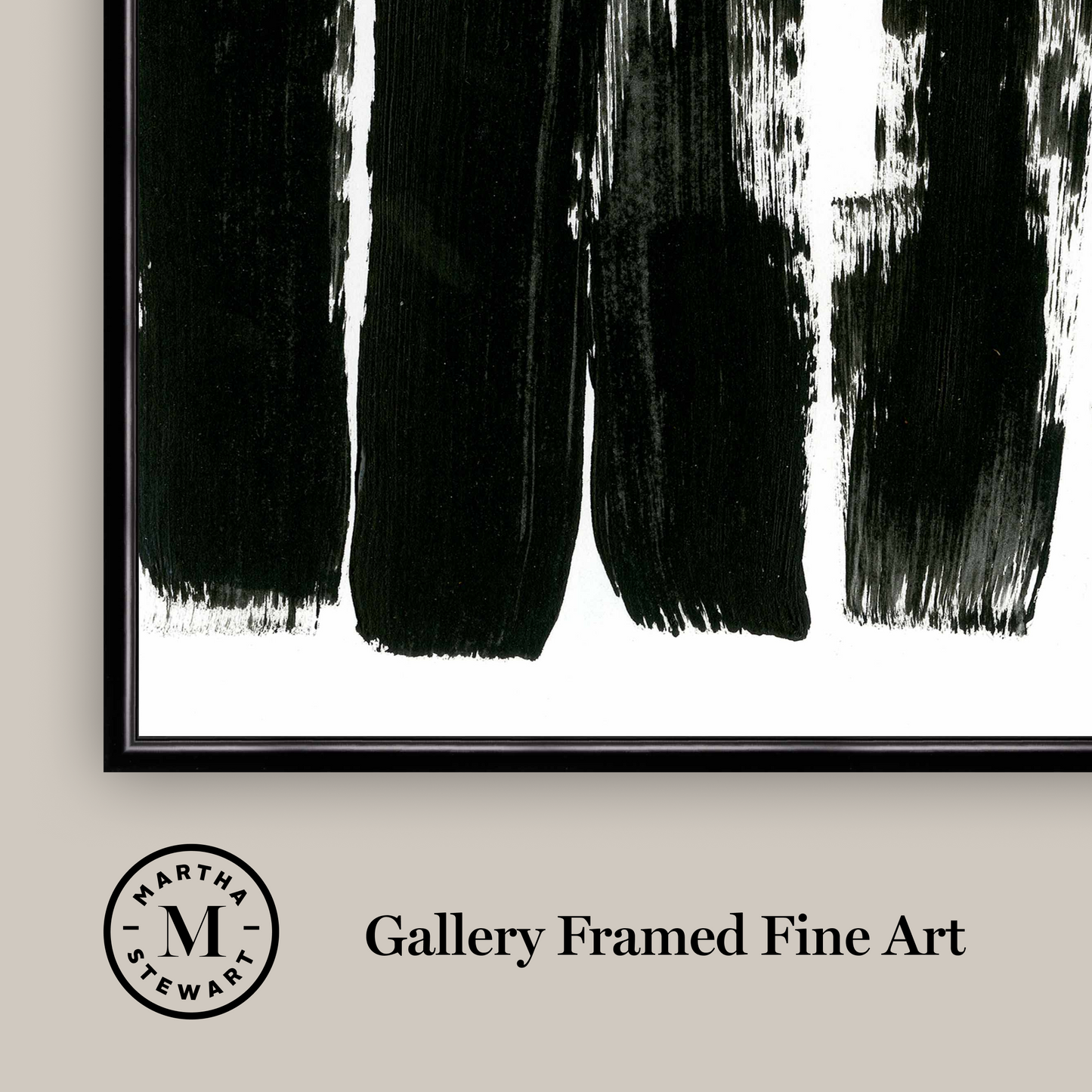 Martha Stewart Perry Street | Modern Abstract: Brush Study I | Framed Contemporary Black and White Art